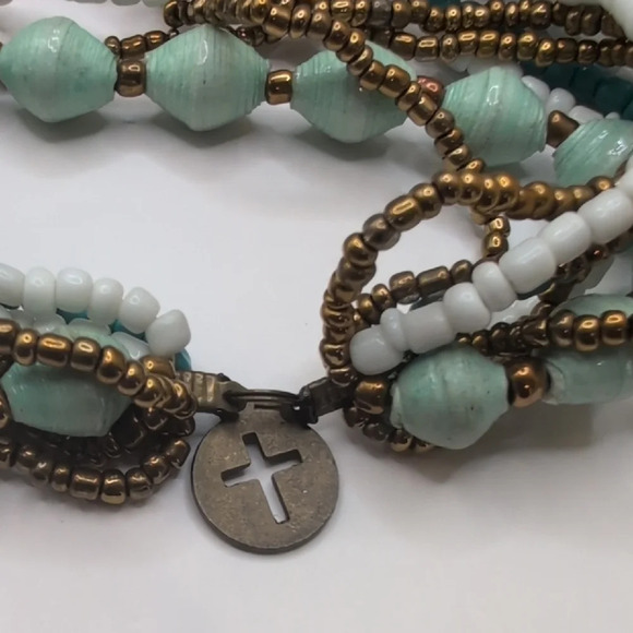 Turquoise Multi-Strand Beaded Necklace - Picture 3 of 4
